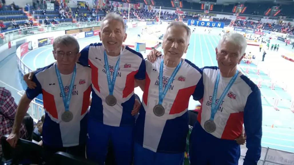 Jorå, till slut blev det en medalj för Anthony Treacher. Silver på 4x200m för det britiska laget. Bild lånad från Anthonys Facebook