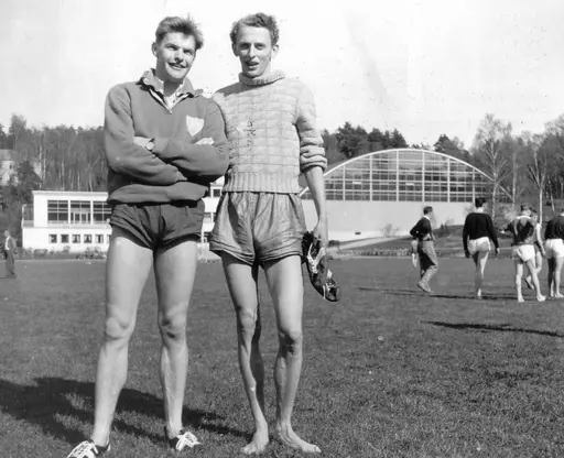 Per-Olof Swartz (foto Lars G Lindström) och Lars Broander tillsammans med Pelle Swartz på Bosön.