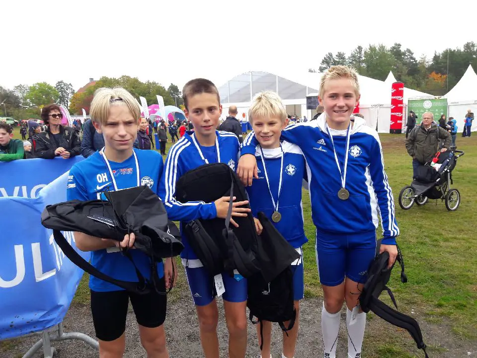 Oliver Hegbart, Kalle Ottfalk, William Nilsson och Vilhelm Psilander stod för en historisk prispallsdominans i P13-klassen genom att alla fyra vara bland de sex främsta. Foto: Martin Psilander