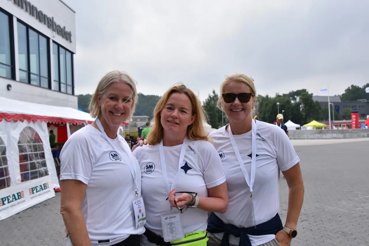 Fixarna Jessica, Ingela och Lotta såg till att alla supertrivdes under de tre SM-dagarna. Foto: Janne Åkerblom