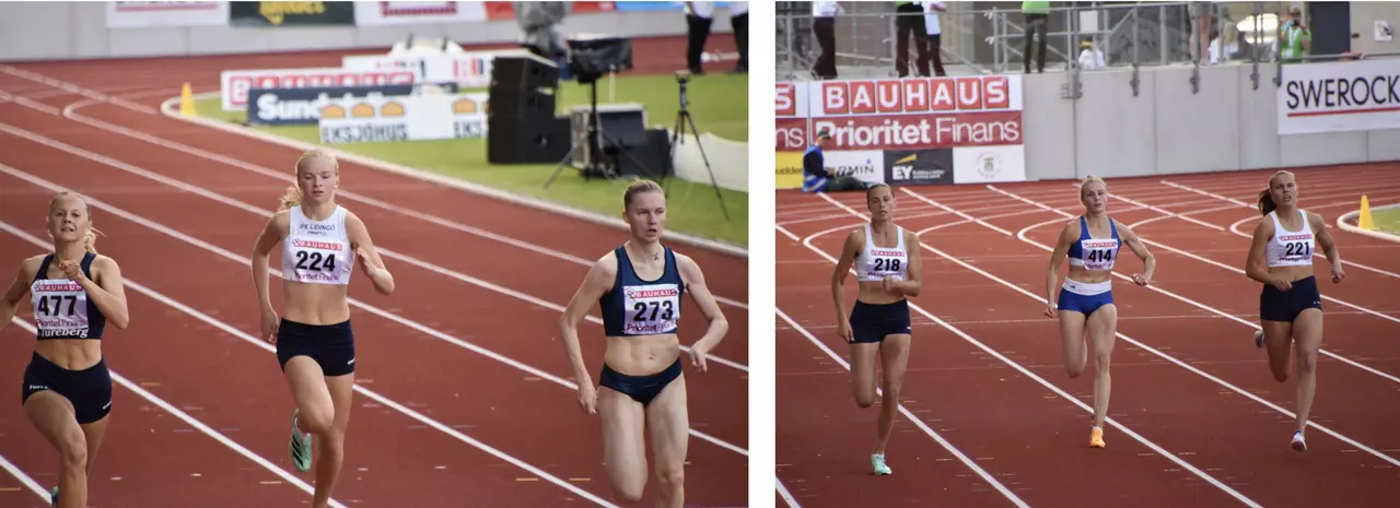 Både Sofia och Alice satte personliga rekord på 200m i SM. Foto: Anton Hellstrand Helleberg