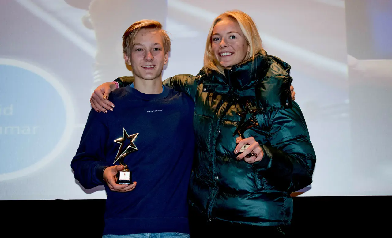 David Århammar och Lisa Fröberg – årets IFKare i ungdomsklasserna. Foto: PINIRO/Henrik Isaksson