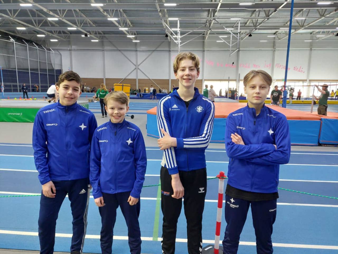 Hugo, Nils, Alvin och Hannes var de killar från IFK Lidingö som tävlade i Regionmästerskapen i Södertälje