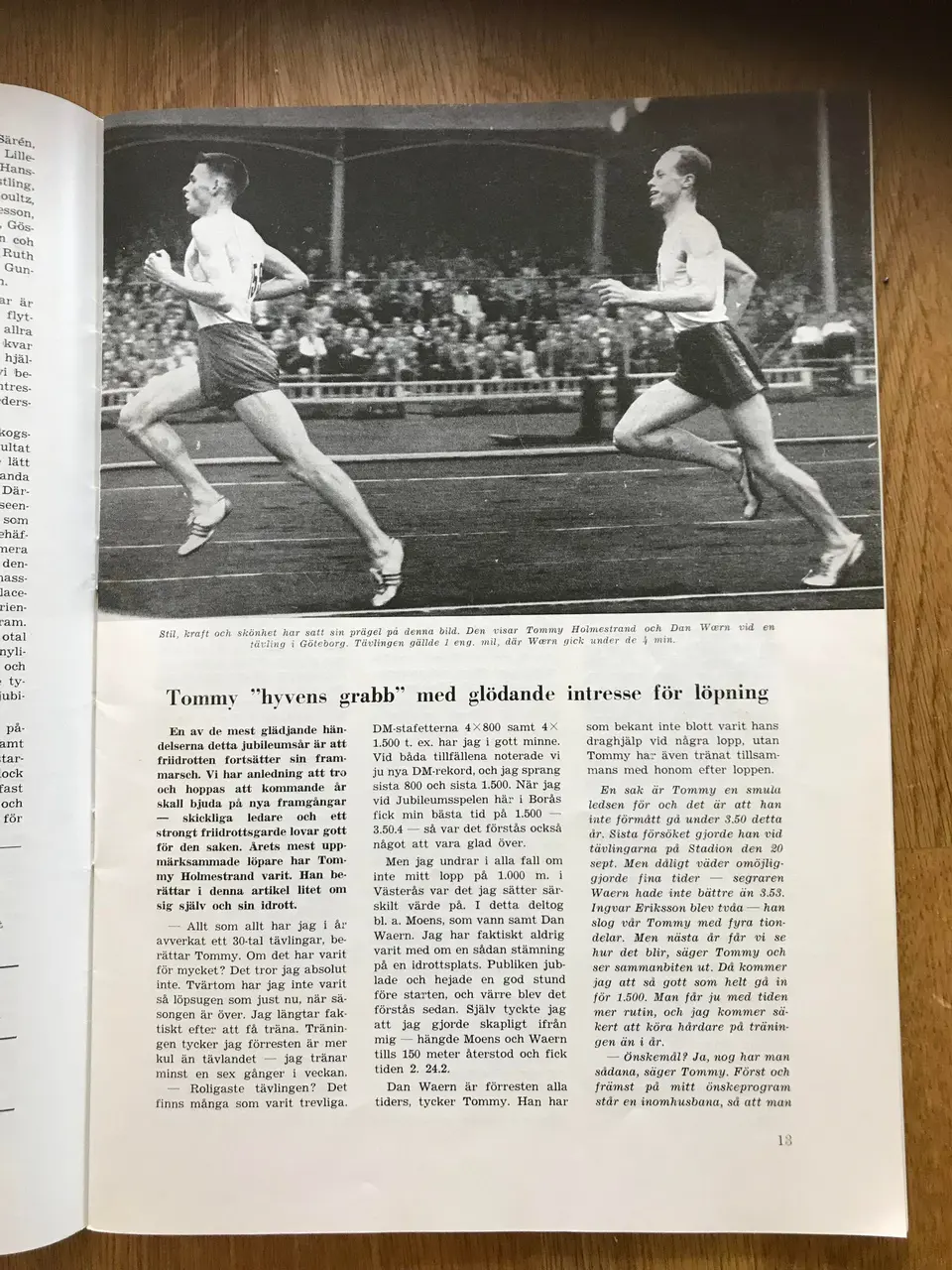 Kolla löpsteget som Tommy hade 1957. Ur IFK Borås 50-årsjubileumsskrift 1957