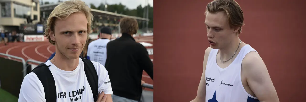 Två höjdhoppare som överträffade PB-rankingen i SM. Foto: Janne Åkerblom