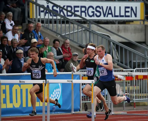 14.21 blev tiden för Fredrick Ekholm när han vann 110m häck i Varberg. Foto: Deca Text & Bild