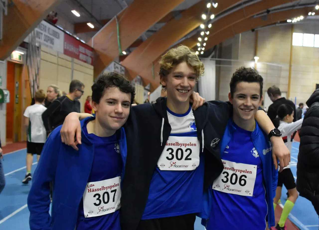 Tre gånger L – P15-killarna på 1000m – Lenny, Leonardo och Luca. Bild: Janne Åkerblom