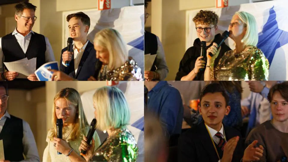 Sebastian Lörstad, Olle Egnell, Sofia Fröberg och Jonas Atlassi var på plats på IFK-galan för att ta emot Craftstipendiet. Går även till Tove Olsson. IFK-galan-foto: Christer Klinth