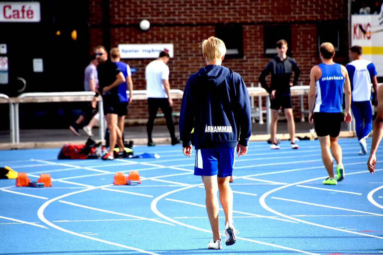 David hade en bra helg! Här på bild inför en 100m-start i Sollentuna tidigare i år. Foto: Nike Isaksson
