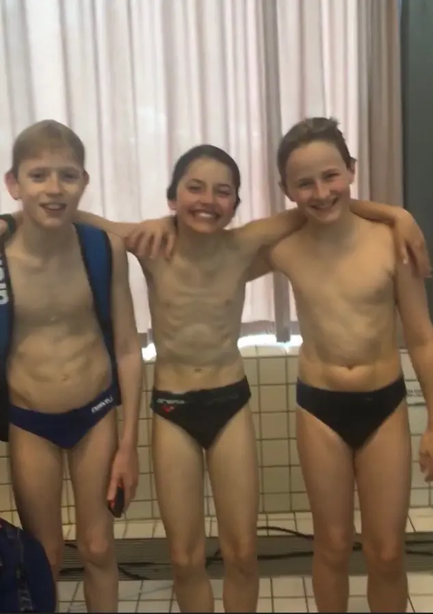 Olle, Felix och Lasse efter sin 1m tävling