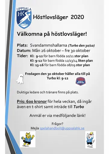 För de födda 2008-2012 kör vi i Svandammen, födda 2006-2007 kör heldagar i Tiunda