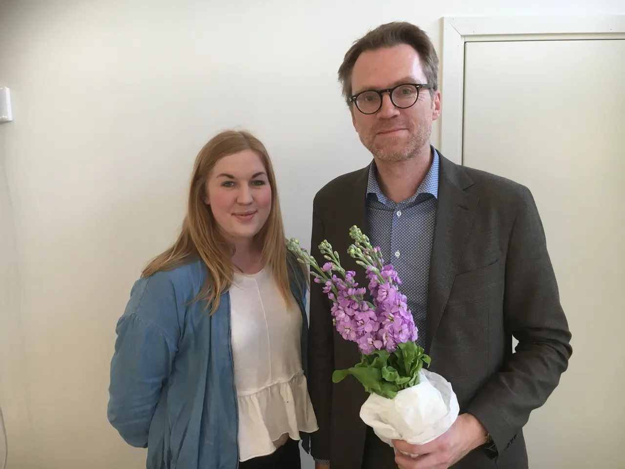 Den nya ordförande Caroline Lundström och den avgående Johan Bring