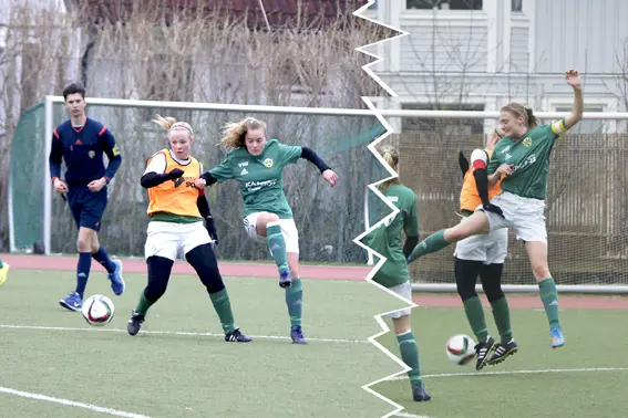 Reymers Damer, för dagen i västar, stred en ojämn kamp mot Ängbys fysiskt spelande tjejer.