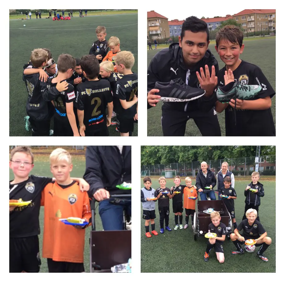Team P07 på Mellanhedens IP: Atlas, Adam, Ian, Ossian, Isak, Calle, Elliot, Henry samt Coach Ossi och Coach Ragit