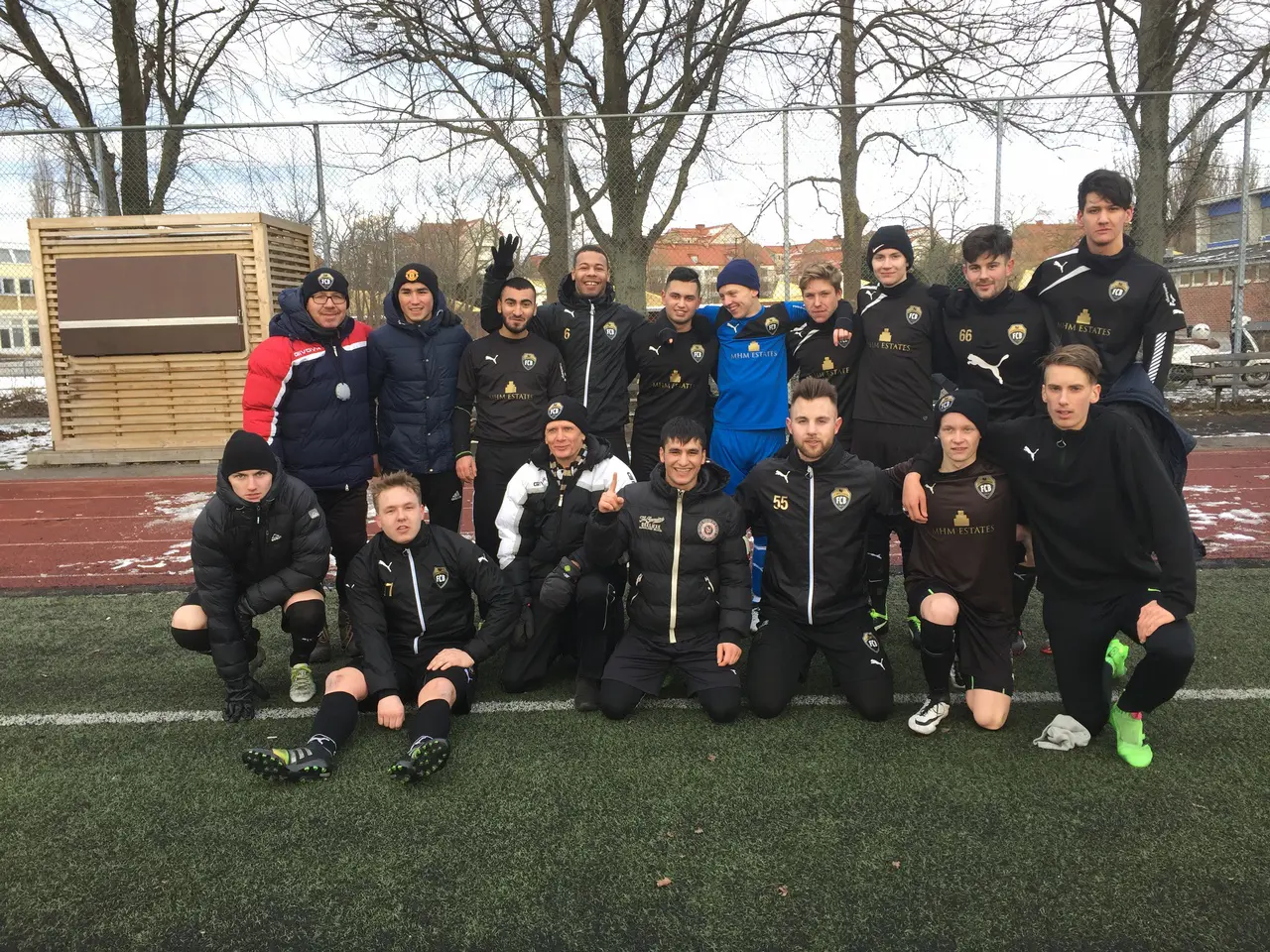 Team A-laget på Mellanheden mot Oxie SK i MM. Seger 7-1