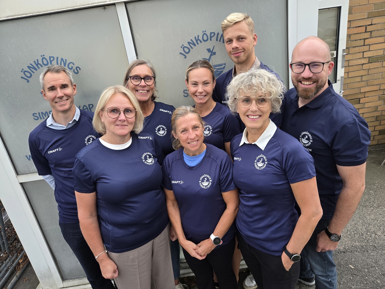 JSS Styrelse 2026- Från vänster: David, Lena, Cari, Sofia, Ida, Max, Camilla, Joost