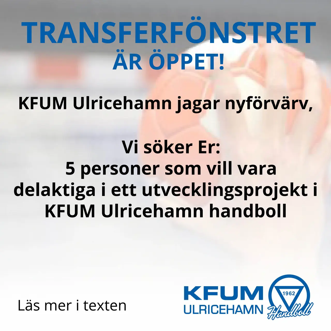 KFUM söker personal för ett projektarbete