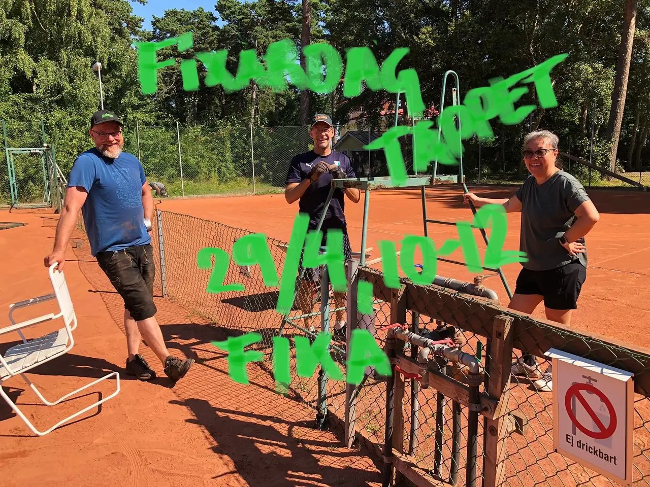 Kom med och förbered vår fina tennisanläggning