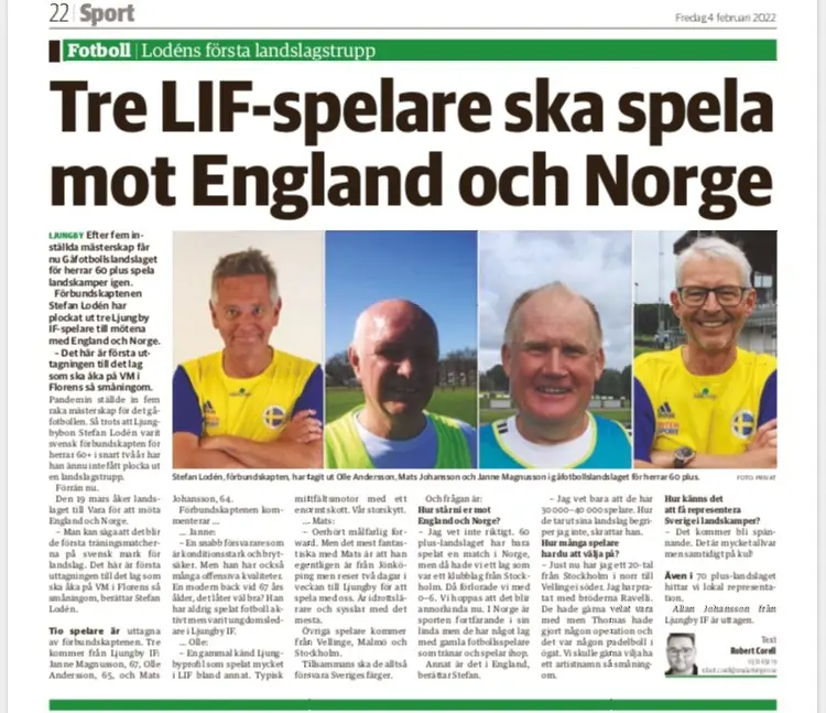 Artikel-utklipp från Smålänningen 4 februari 2022.