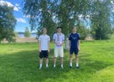 PIF FF-spelarna Sigge Jonsson, Edvin Karlsson och Tuva Ljungwe är uttagna till rikslägret i Halmstad i sommar. Foto: Emma Thall