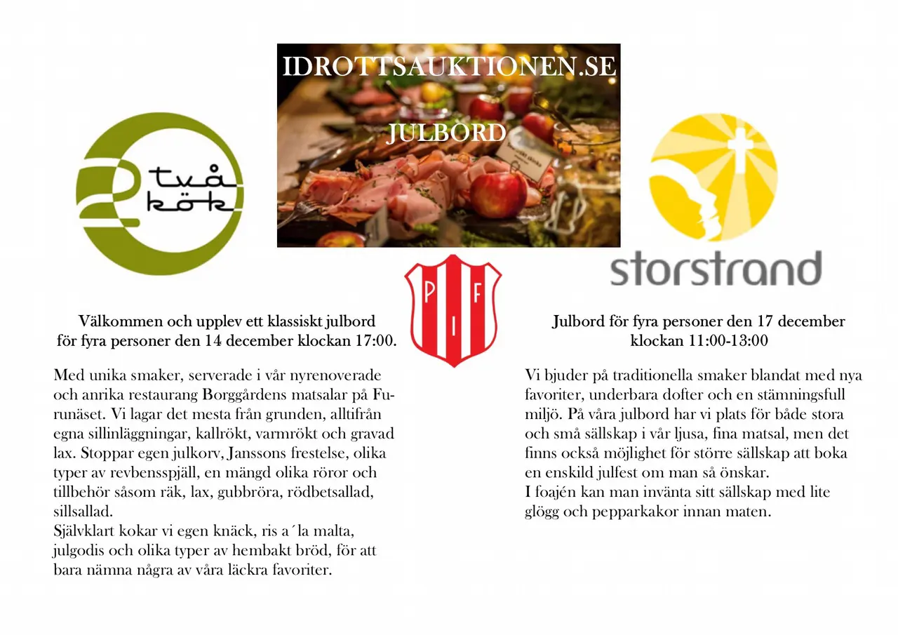 Julbord sponsrat av 2 KÖK Borggården och Storstrand